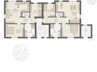 Massivhaus Haus Schöneiche von ROTH MASSIVHAUS Schlüsselfertig ab 1067000€, Satteldach-Klassiker Grundriss 1