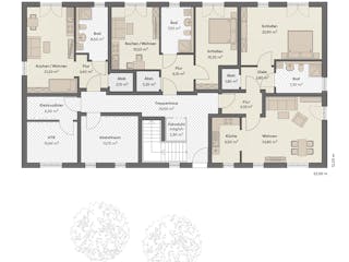 Massivhaus Haus Hoppegarten (11 WE) von ROTH MASSIVHAUS Schlüsselfertig ab 2189000€, Satteldach-Klassiker Grundriss 1
