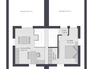 Massivhaus Entwurf FI166 von FAVORIT Massivhaus, Cubushaus Grundriss 3