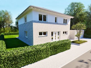 Massivhaus Entwurf CL148 von FAVORIT Massivhaus, Stadtvilla Außenansicht 1