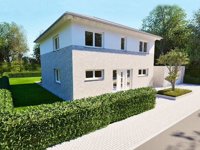 Massivhaus Entwurf CL148 von FAVORIT Massivhaus, Stadtvilla Außenansicht 1