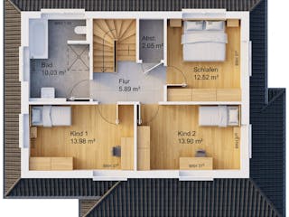 Massivhaus Stadtvilla 138 von AMR-Wohnbau Schlüsselfertig ab 342000€, Stadtvilla Grundriss 2