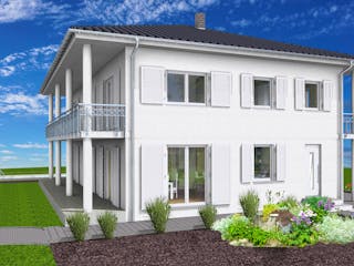 Massivhaus Stadtvilla Klassisch 277 m² mit LIAPLAN gebaut von Mein Haus Bausysteme, Stadtvilla Außenansicht 11