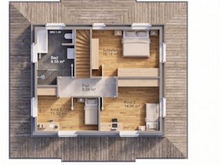 Massivhaus Pagode 150 von AMR-Wohnbau Schlüsselfertig ab 390000€, Stadtvilla Grundriss 2