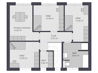 Massivhaus Entwurf CL147 von FAVORIT Massivhaus, Satteldach-Klassiker Grundriss 2