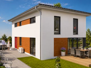 Fertighaus Stadtvilla Modern 160 W von Mein Haus Bausysteme, Stadtvilla Außenansicht 2
