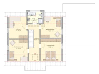 Fertighaus Amika von Fingerhut Haus Schlüsselfertig ab 476245€, Satteldach-Klassiker Grundriss 2