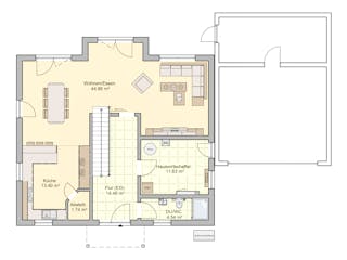 Fertighaus Amika von Fingerhut Haus Schlüsselfertig ab 476245€, Satteldach-Klassiker Grundriss 1