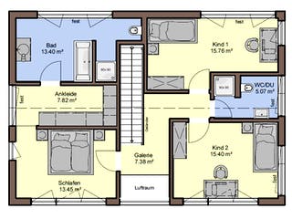 Fertighaus Vitalis von Büdenbender Hausbau, Satteldach-Klassiker Grundriss 2