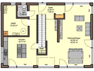 Fertighaus Vitalis von Büdenbender Hausbau, Satteldach-Klassiker Grundriss 1