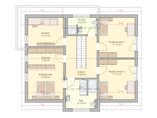 Fertighaus Bad Vilbel - Musterhaus von Fingerhut Haus Schlüsselfertig ab 593766€, Satteldach-Klassiker Grundriss 2