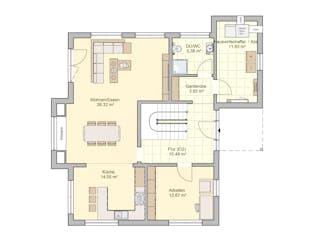 Fertighaus Günzburg von Fingerhut Haus Schlüsselfertig ab 563579€, Satteldach-Klassiker Grundriss 1