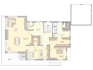 Fertighaus Novium von Fingerhut Haus Schlüsselfertig ab 704935€, Satteldach-Klassiker Grundriss 1