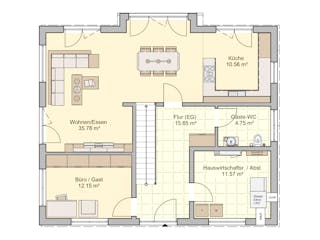 Fertighaus Rido von Fingerhut Haus Schlüsselfertig ab 490924€, Satteldach-Klassiker Grundriss 1