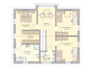 Fertighaus Rido von Fingerhut Haus Schlüsselfertig ab 490924€, Satteldach-Klassiker Grundriss 2