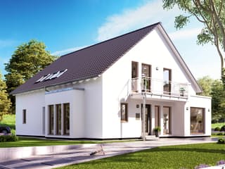 Fertighaus SOLUTION 230 V3 von Living Fertighaus Schlüsselfertig ab 540527€, Satteldach-Klassiker Außenansicht 1