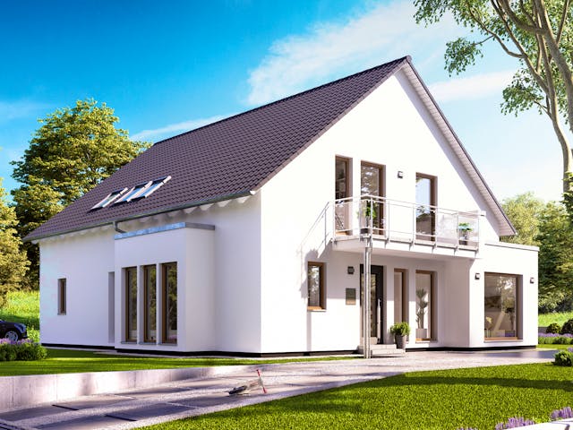 Fertighaus SOLUTION 230 V3 von Living Fertighaus Schlüsselfertig ab 632413€, Satteldach-Klassiker Außenansicht 1