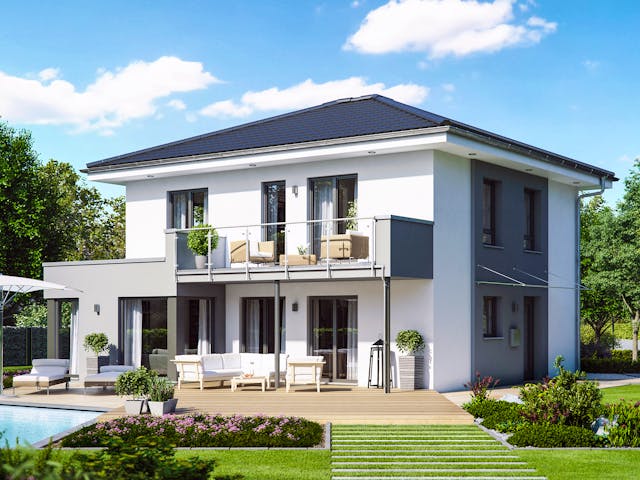 Fertighaus SUNSHINE 143 V6 von Living Fertighaus Schlüsselfertig ab 414438€, Stadtvilla Außenansicht 1 Fertighaus SUNSHINE 143 V6 von Living Fertighaus Schlüsselfertig ab 414438€, Stadtvilla Außenansicht 1