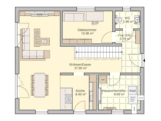 Fertighaus Mainz von Fingerhut Haus Schlüsselfertig ab 427073€, Satteldach-Klassiker Grundriss 1