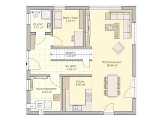 Fertighaus Tero von Fingerhut Haus Schlüsselfertig ab 466057€, Stadtvilla Grundriss 1