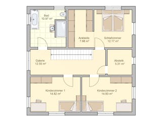 Fertighaus Tero von Fingerhut Haus Schlüsselfertig ab 466057€, Stadtvilla Grundriss 2