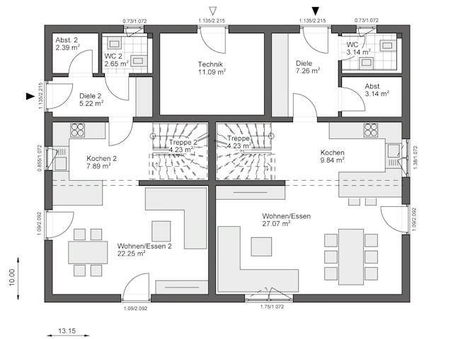 Fertighaus White&Black 220 von WHITE&BLACK Fertighäuser Ausbauhaus ab 288458€, Satteldach-Klassiker Grundriss 1