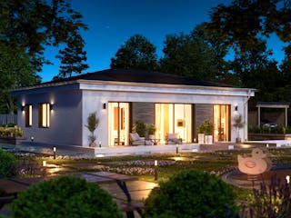 Massivhaus Bungalow 300 von BRALE Bau Schlüsselfertig ab 211500€, Bungalow Außenansicht 4
