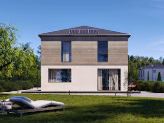 Fertighaus Bestseller Weitblick 140 von BoHolz Haus Schlüsselfertig ab 403416€, Stadtvilla Außenansicht 2