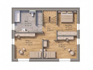 Massivhaus Satteldach 140 von AMR-Wohnbau Schlüsselfertig ab 310000€, Satteldach-Klassiker Grundriss 2
