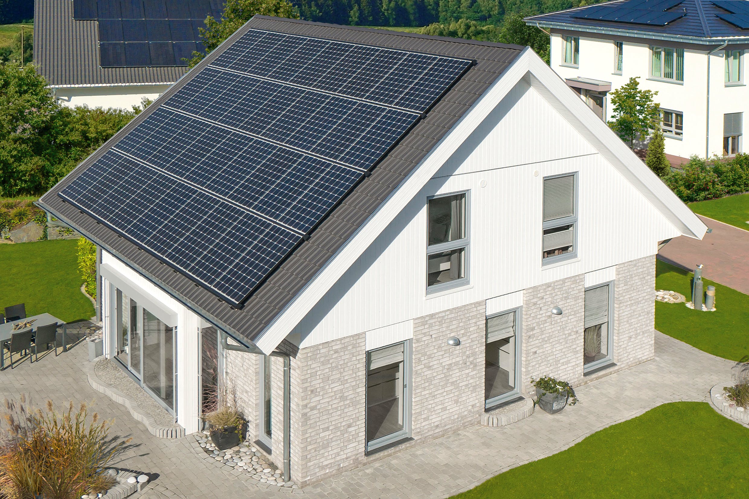 Fertighaus Adelby von Danhaus Deutschland Schlüsselfertig ab 379073€, Satteldach-Klassiker Außenansicht 2