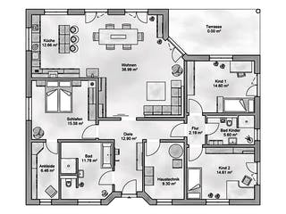 Massivhaus Aestas von AUREA Massivhaus, Bungalow Grundriss 1