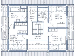 Fertighaus Ästhetik von Meisterstück-HAUS, Fachwerk Grundriss 1