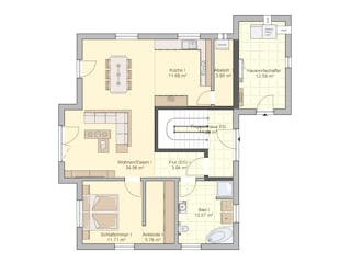 Fertighaus Junto 193 von Fingerhut Haus Schlüsselfertig ab 613035€, Satteldach-Klassiker Grundriss 1