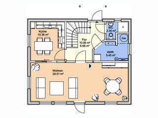 Fertighaus Arne 100 von AKOST Holzhäuser, Satteldach-Klassiker Grundriss 1