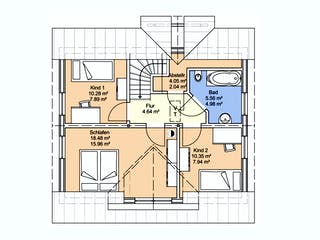 Fertighaus Arne 100 von AKOST Holzhäuser, Satteldach-Klassiker Grundriss 2