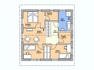 Fertighaus Ranafjord von AKOST Holzhäuser, Satteldach-Klassiker Grundriss 2