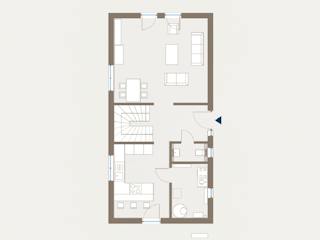Fertighaus Cityline 2 von allkauf haus, Satteldach-Klassiker Grundriss 1