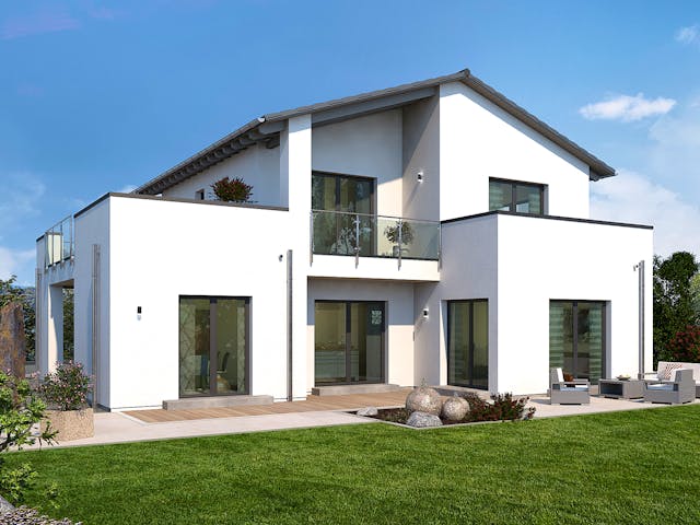 Fertighaus Cult 1 V2 von allkauf haus, Cubushaus Außenansicht 1 Fertighaus Cult 1 V2 von allkauf haus, Cubushaus Außenansicht 1