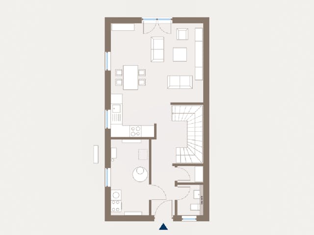 Fertighaus Double 1 von allkauf haus, Satteldach-Klassiker Grundriss 1 Fertighaus Double 1 von allkauf haus, Satteldach-Klassiker Grundriss 1