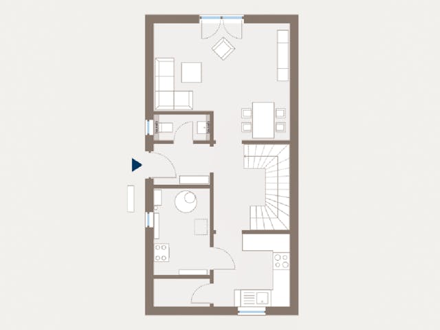 Fertighaus Double 2 von allkauf haus, Satteldach-Klassiker Grundriss 1 Fertighaus Double 2 von allkauf haus, Satteldach-Klassiker Grundriss 1