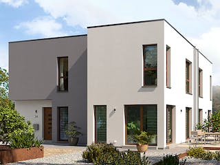 Fertighaus Double 8 von allkauf haus, Cubushaus Außenansicht 1