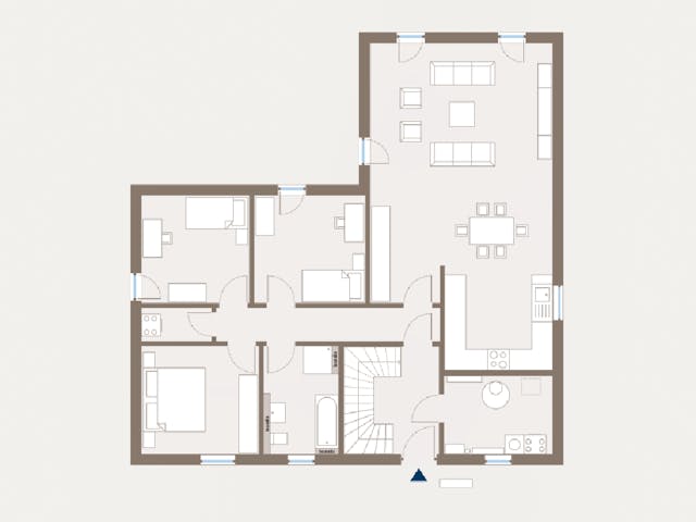 Fertighaus Generation 1 von allkauf haus, Satteldach-Klassiker Grundriss 1 Fertighaus Generation 1 von allkauf haus, Satteldach-Klassiker Grundriss 1