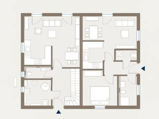 Fertighaus Generation 3 von allkauf haus, Satteldach-Klassiker Grundriss 1