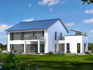 Fertighaus Generation 5 V2 von allkauf haus, Satteldach-Klassiker Außenansicht 1