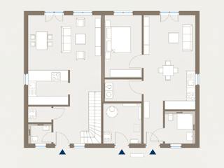 Fertighaus Generation 5 V2 von allkauf haus, Satteldach-Klassiker Grundriss 1
