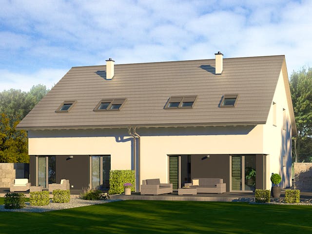 Fertighaus Generation 7 von allkauf haus, Satteldach-Klassiker Außenansicht 1