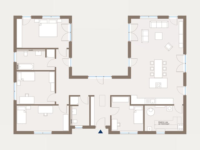 Fertighaus Lifetime 8 von allkauf haus, Bungalow Grundriss 1
