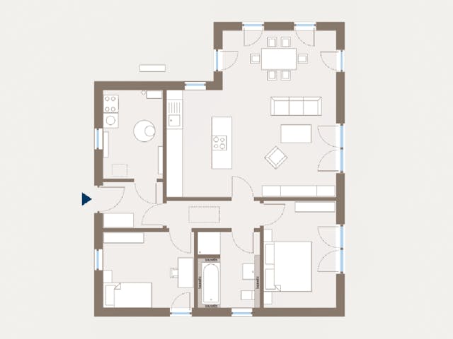Fertighaus Lifetime 1 - FD von allkauf haus, Bungalow Grundriss 1