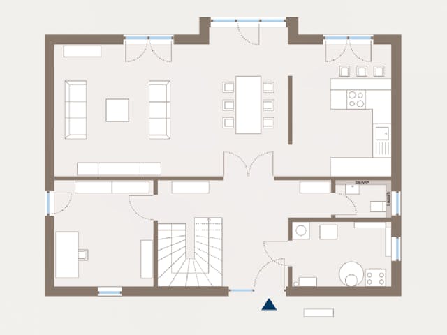 Fertighaus Prestige 2 von allkauf haus, Satteldach-Klassiker Grundriss 1 Fertighaus Prestige 2 von allkauf haus, Satteldach-Klassiker Grundriss 1