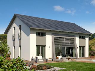 Fertighaus Trendline S2 von allkauf haus, Satteldach-Klassiker Außenansicht 1